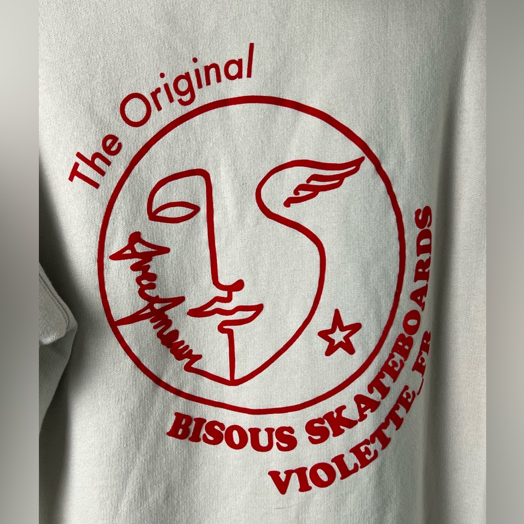 Violette_fr X Biscous Skateboards Alec Amour Cream Red Cotton Long Sleeve Hoodie — image 5 of 8